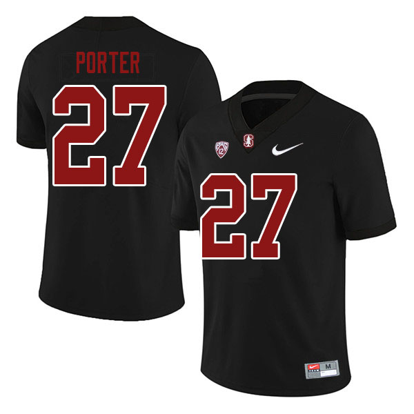 Men #27 Omari Porter Stanford Cardinal College Football Jerseys Sale-Black - Click Image to Close